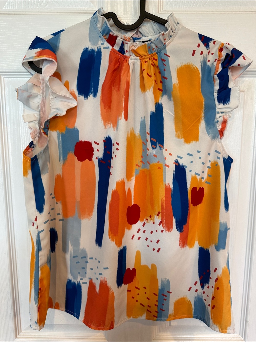 SHEIN Abstract Short Sleeve Blouse